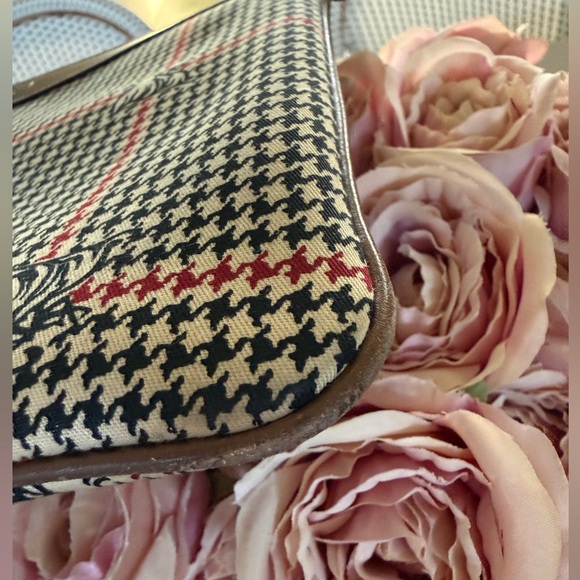 Mark Cross vintage Zippered pouch clutch houndstooth print - Picture 14 of 15